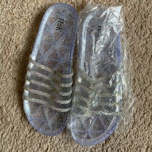 Women’s rhinestone slides